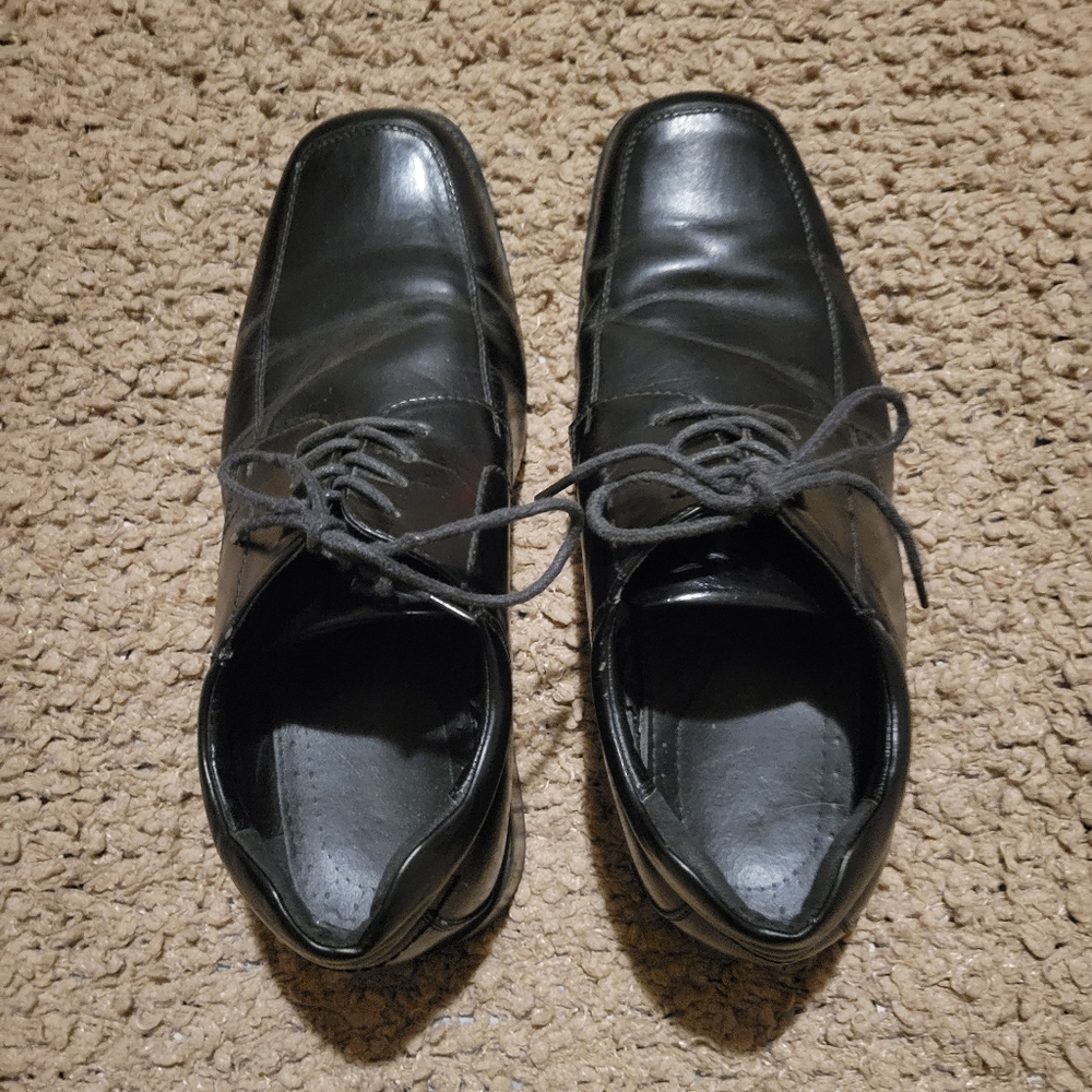 MENS ROBERT DAVID OXFORD DRESS SHOES BLACK SIZE 10.5